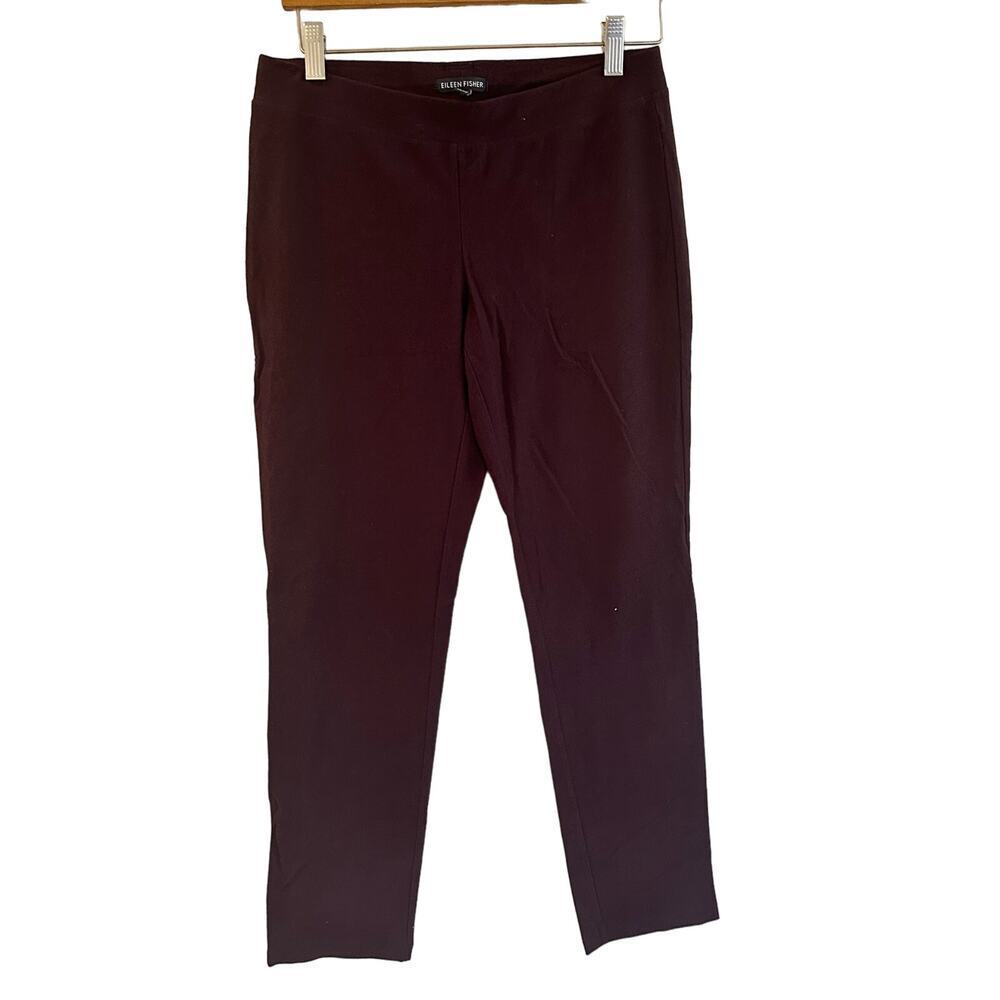 Eileen Fisher Pull on Pants Sz XS eggplant color Washable Stretch Crepe Pant
